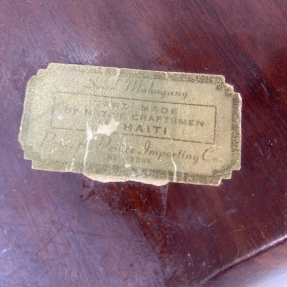 Vtg Solid Mahogany Wooden Tray Platter Handmade in Haiti Table Decor Catch All